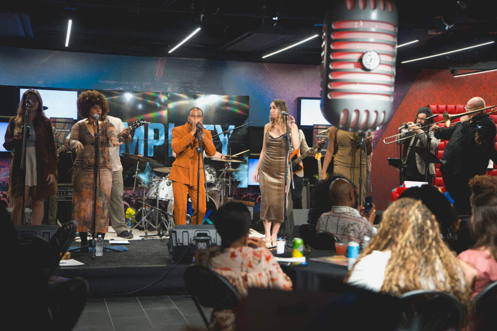 Live performance on stage in the Amplify Lounge at the National Museum of African American Music